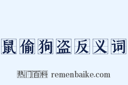 鼠偷狗盗反义词是什么意思的图片